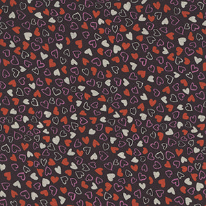 Love Struck - Black Valentine Fat Quarter by Quilting Treasures