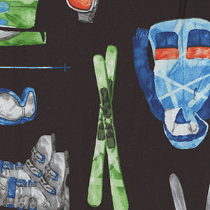 Winter Sports - Black Multi by Northcott