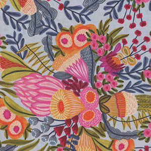 Paradise Blooms - Gray Floral by Free Spirit