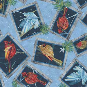 First Frost Birds - Blue Christmas by Quilting Treasures