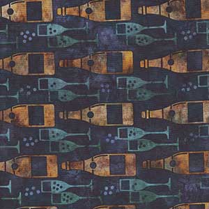 Cocktail Hour - Blue Novelty by Quilting Treasures