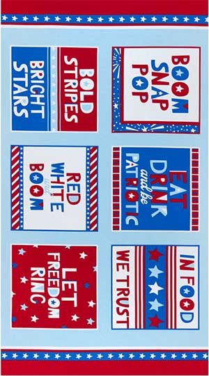 Great American Summer - Blue Patriotic Panel by Henry Glass