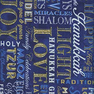 Stonehenge Happy Hanukkah - Blue by Northcott