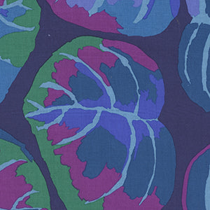 Palm Leaves - Blue Floral by Free Spirit