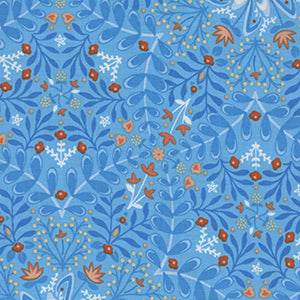 Flora and Fauna Midnght - Medallion Periwinkle by Benartex