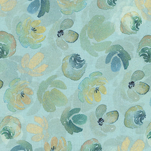 Enchanted Florals - Enchanted Floral Toss Turquiose by Benartex