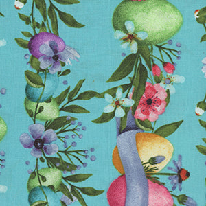 Easter Stripes - Blue Floral by David Textiles