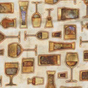 Cocktail Hour - Cream Novelty by Quilting Treasures