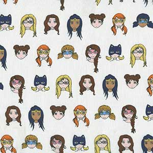 Super Squad - White Novelty by Michael Miller