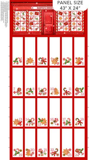 Peppermint Candy - White Christmas Panel by Northcott