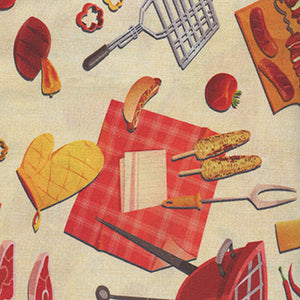 Backyard BBQ - Cream Novelty by Quilting Treasures