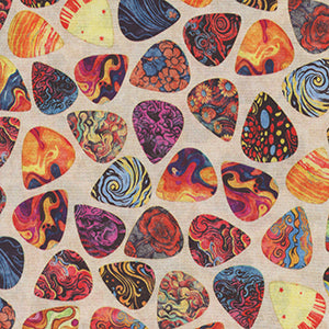 Rock N Roll Fantasy - Cream Novelty by Quilting Treasures