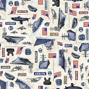Patriot - Cream Patriotic by Quilting Treasures