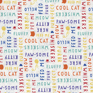 Fe-Line Frisky - White Novelty by Wilmington Prints