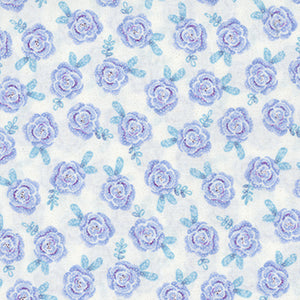 Dreamer's Roses - Blue/White by Benartex