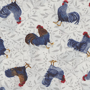 Country Blue - White Novelty by Wilmington Prints