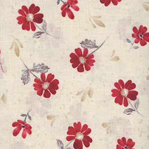 Scarlet Dreams - Cream Floral by Wilmington Prints