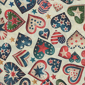 All American Snowman - Cream Patriotic by Quilting Treasures