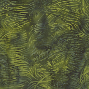 Bali Island Batiks - Green Floral by Island Batiks