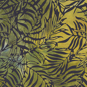 Bali Island Batiks - Green Floral by Island Batiks