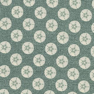 Burlap Coastal - Burlap Sand Dollar Fresca Blue by Benartex