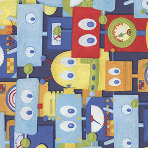 Alpha Bots - Multicolor Novelty by Wilmington Prints