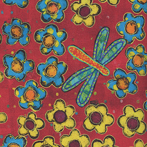 Dragonfly Dance - Multicolor Floral by Free Spirit