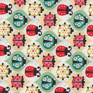 Ladybug Diamonds - Multicolor Novelty by David Textiles