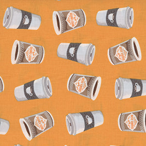 Coffee Shop - Orange Novelty by Windham Fabrics