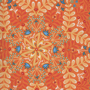 Flora and Fauna Midnght - Medallion Apricot by Benartex