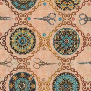 Sew Lovely - Peach Geometric by Quilting Treasures