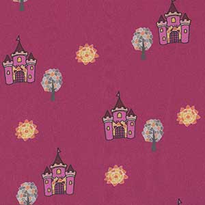 Castle View - Pink Novelty by Michael Miller