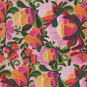 Paradise Blooms - Pink Floral by Free Spirit