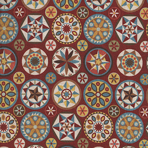 Barn Quilts - Red Multi by Northcott