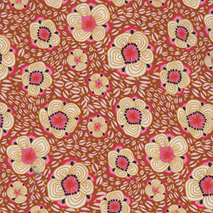 Paradise Blooms - Rust Floral by Free Spirit
