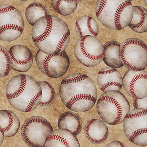 Bases Loaded - Tan Novelty by Quilting Treasures