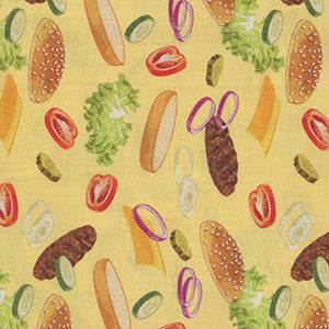Backyard BBQ - Gold Novelty by Quilting Treasures