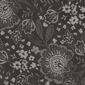 Elizabeth - Black Floral 108" Wide Back by P&B Textiles
