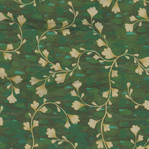 Vineyard - Green Floral 108" Wide Back by P&B Textiles