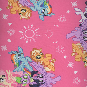 Ponies Spandex - Pink Novelty 60" Wide by Camelot Fabrics